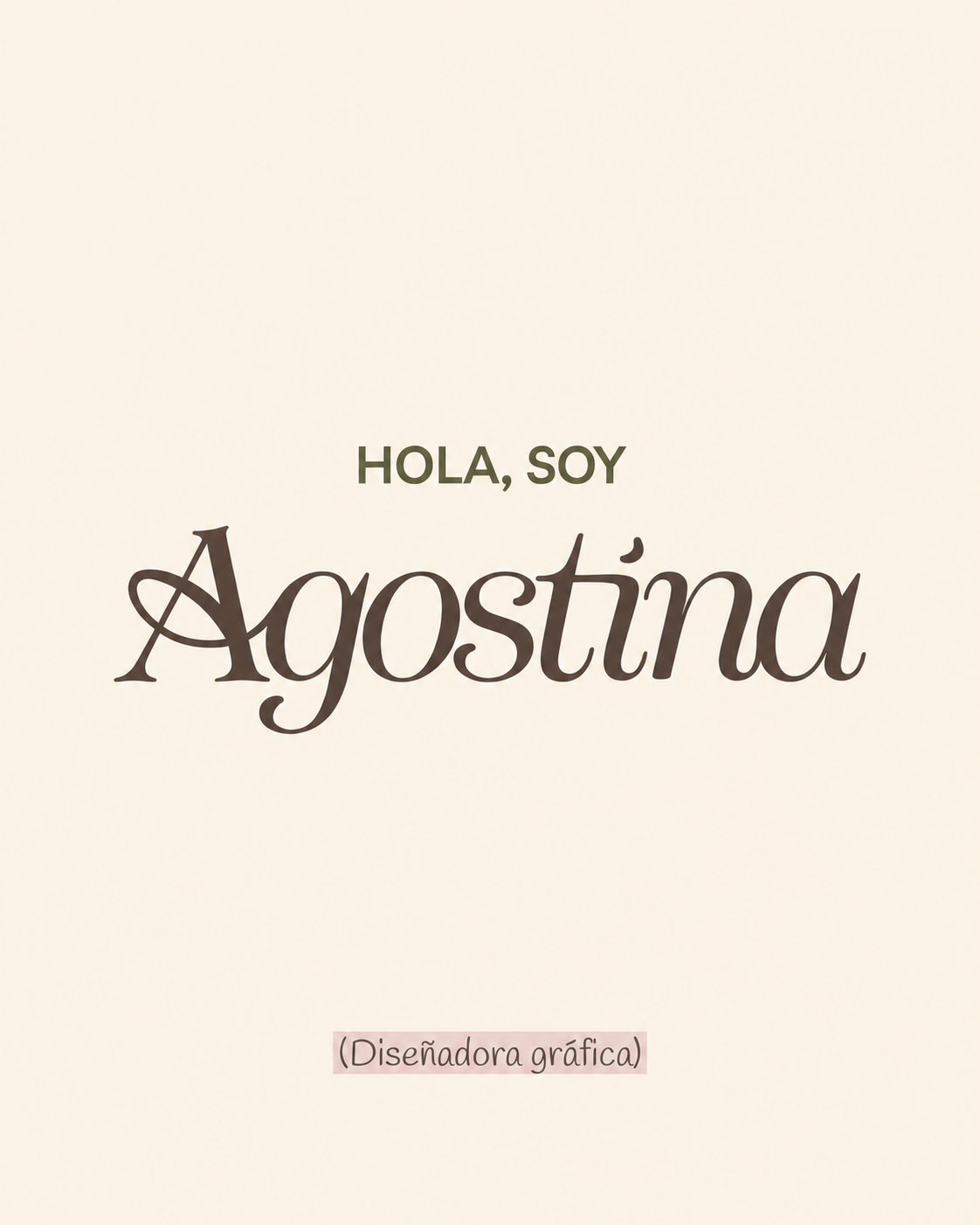 Hola, soy Agostina, diseñadora gráfica